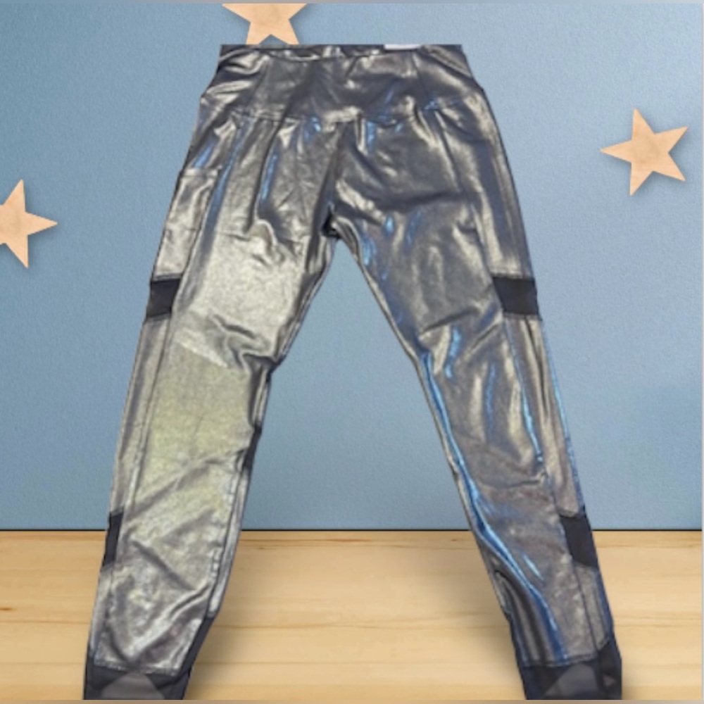 NWT justice Girls Black Metallic Sheer Ankle Length Leggings
Tech Pocket Size 10